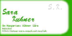 sara kuhner business card