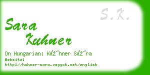 sara kuhner business card